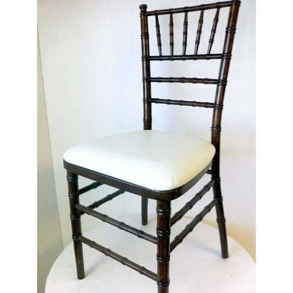 Chiavari Cushion, Wood-backed Cushions, Vinyl, White, Atlas Commercial Products, Mfr#: WBC4WH